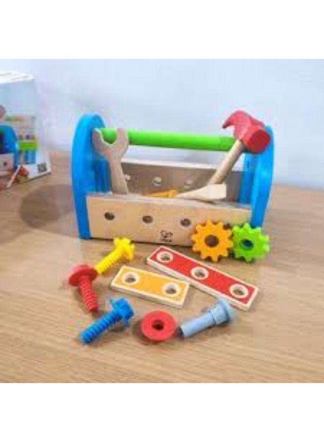 Fix-It Wooden Toolbox Set | 14-Piece Pretend Play Construction Tool Kit for Kids | Includes Hammer, Wrench, Nails, Bolts | Promotes Problem-Solving  Engineering Skills Wooden Pounding Toys 3Y+ - Image 4